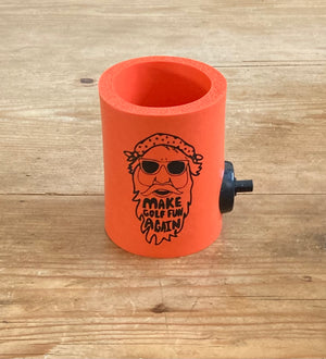 Big D Collection | Orange FUNtastic  foam can cooler w/ Party Starter Shotgun button