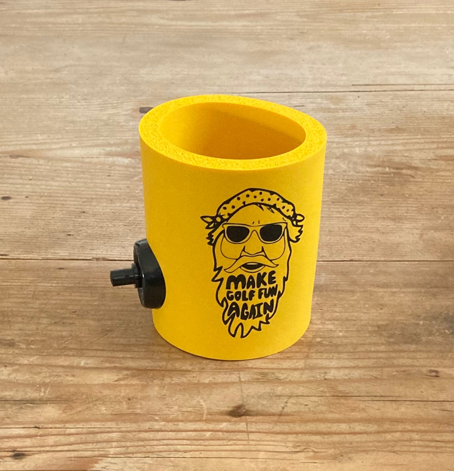 Big D Collection | Yellow FUNtastic  foam can cooler w/ Party Starter Shotgun button