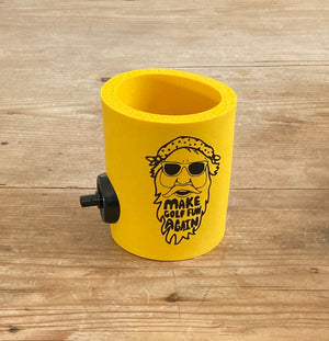 Big D Collection | Yellow FUNtastic  foam can cooler w/ Party Starter Shotgun button
